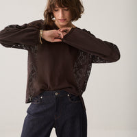 Summum blauwe blouse met kant