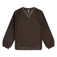 Summum Blouse met Kant – Donkerbruin
