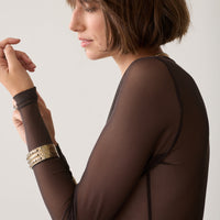 Summum Mesh Top – Donkerbruin