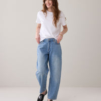 Summum middelblauwe barrel jeans