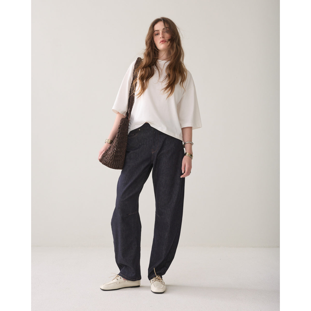 Summum dark denim barrel jeans