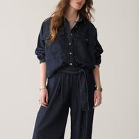 Summum  denim pantalon met strikceintuur
