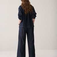 Summum  denim pantalon met strikceintuur