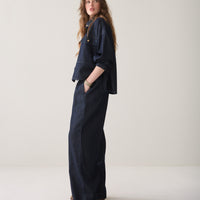 Summum  denim pantalon met strikceintuur