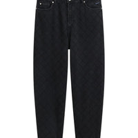 Summum zwarte  denim broek met ruit