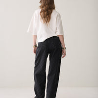Summum zwarte  denim broek met ruit