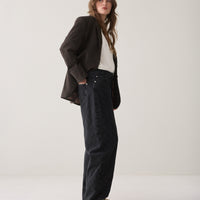 Summum zwarte  denim broek met ruit