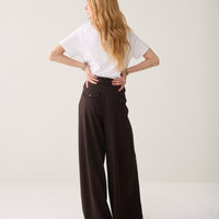 Summum bruine wide leg pantalon
