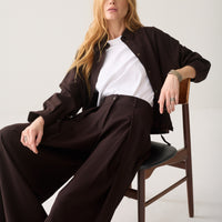 Summum bruine wide leg pantalon