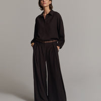 Summum bruine wide leg pantalon
