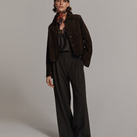Summum Wide Leg Pantalon met Krijtstreep – Donkerblauw