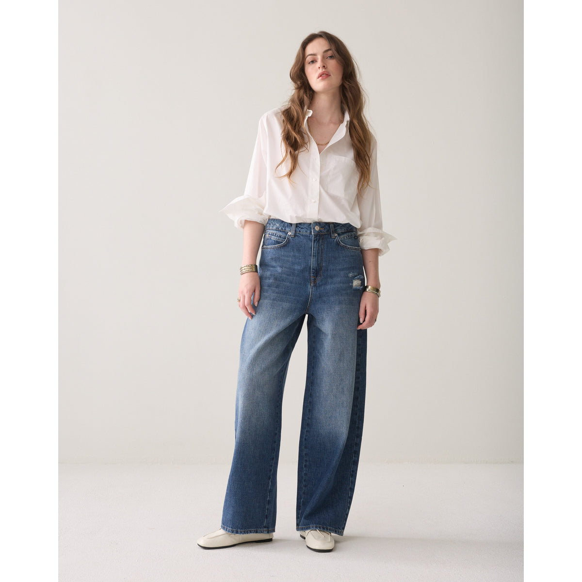 Summum middenblauwe  wijde jeans