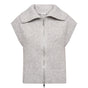 Co'Couture Gebreide Gilet met Rits – Lichtgrijs