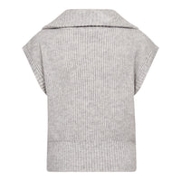 Co'Couture Gebreide Gilet met Rits – Lichtgrijs