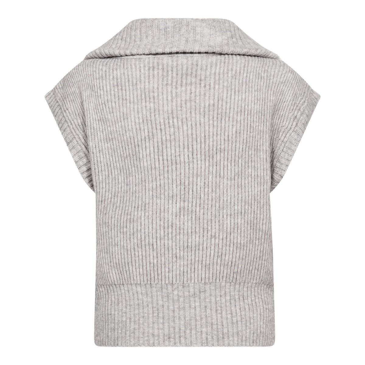 Co'Couture Gebreide Gilet met Rits – Lichtgrijs