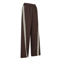 Co'Couture  Donkerbruine Broek met Sportieve Bies