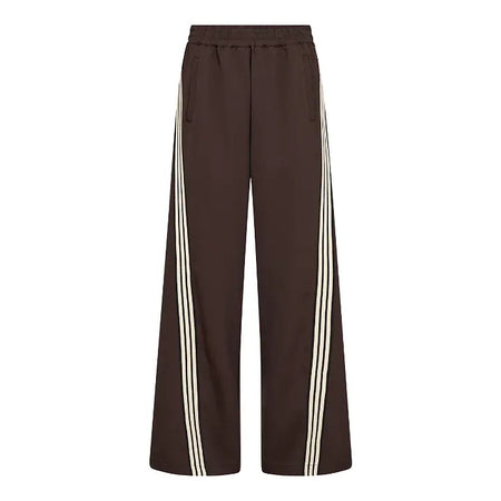 Co'Couture  Donkerbruine Broek met Sportieve Bies