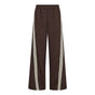 Co'Couture  Donkerbruine Broek met Sportieve Bies