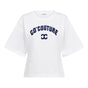 Co’Couture Wit T-shirt met donkerblauw Logo
