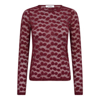Co’Couture bordeaux Mesh Top