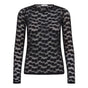 Co´ Couture donkerblauwe mesh top met dessin