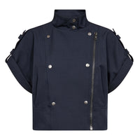 Co’ Couture donkerblauw biker Gilet
