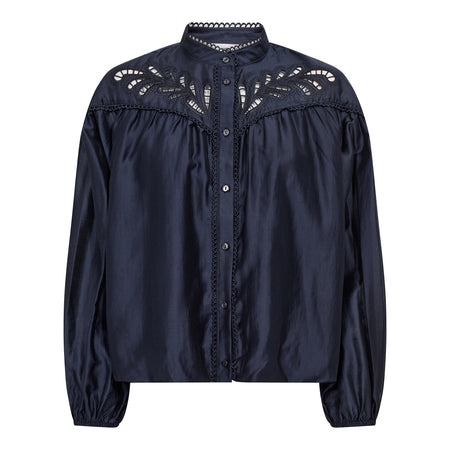 Co'Couture – Elegante donkerblauwe blouse