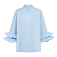 Co'Couture – Lichtblauwe blouse met ruches