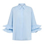 Co'Couture – Lichtblauwe blouse met ruches