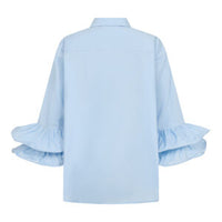 Co'Couture – Lichtblauwe blouse met ruches