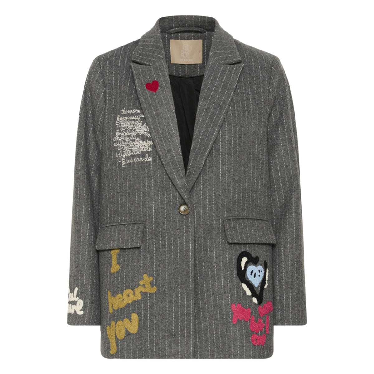 Culture blazer met borduursels