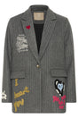 Culture blazer met borduursels