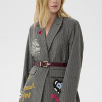 Culture blazer met borduursels