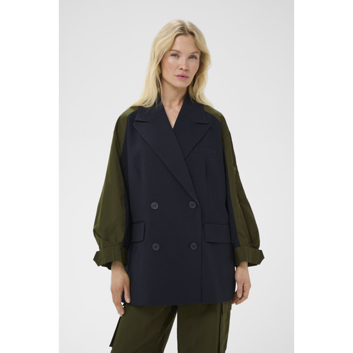 Culture oversize groen/blauwe  blazer