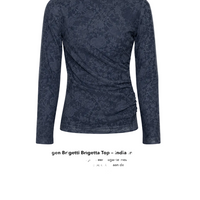 MSCH Copenhagen blauwe mesh top met bloemenprint