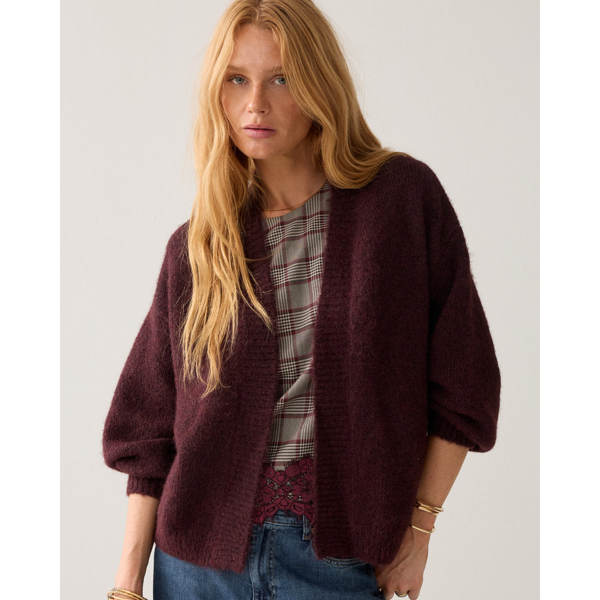 Summum bordeaux wollen vest