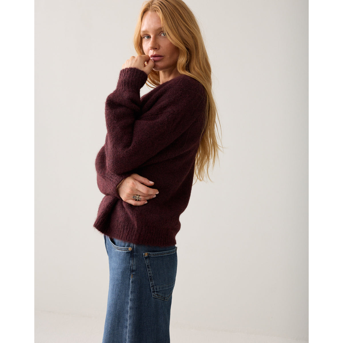 Summum bordeaux wollen vest