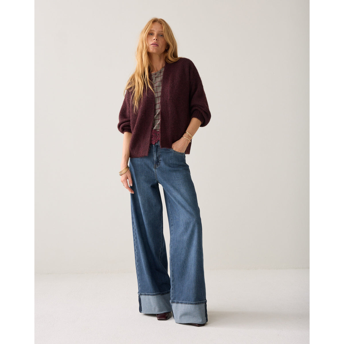 Summum bordeaux wollen vest