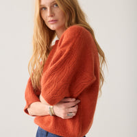 Summum oranje Trui met Kabeldetail
