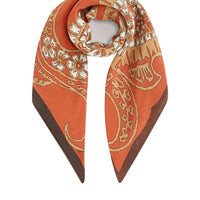 Summum oranje sjaal met bloemen