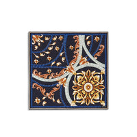 Summum sjaal met blauw/goud print