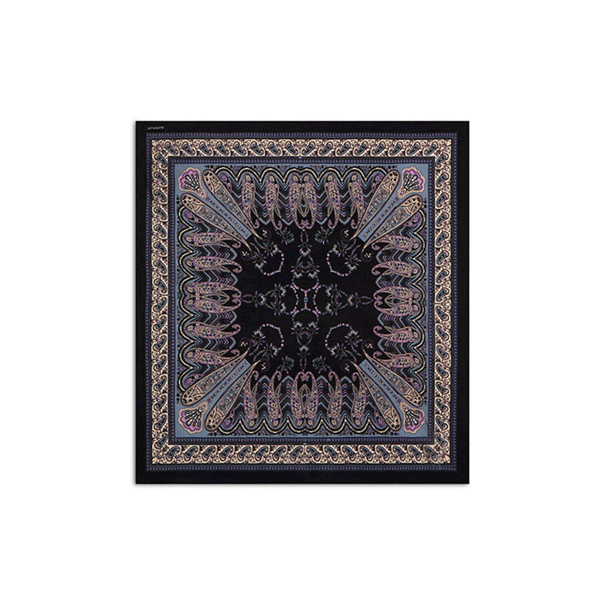 Summum donker blauw gebloemde sjaal