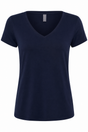Culture T-shirt met V-hals – Donkerblauw