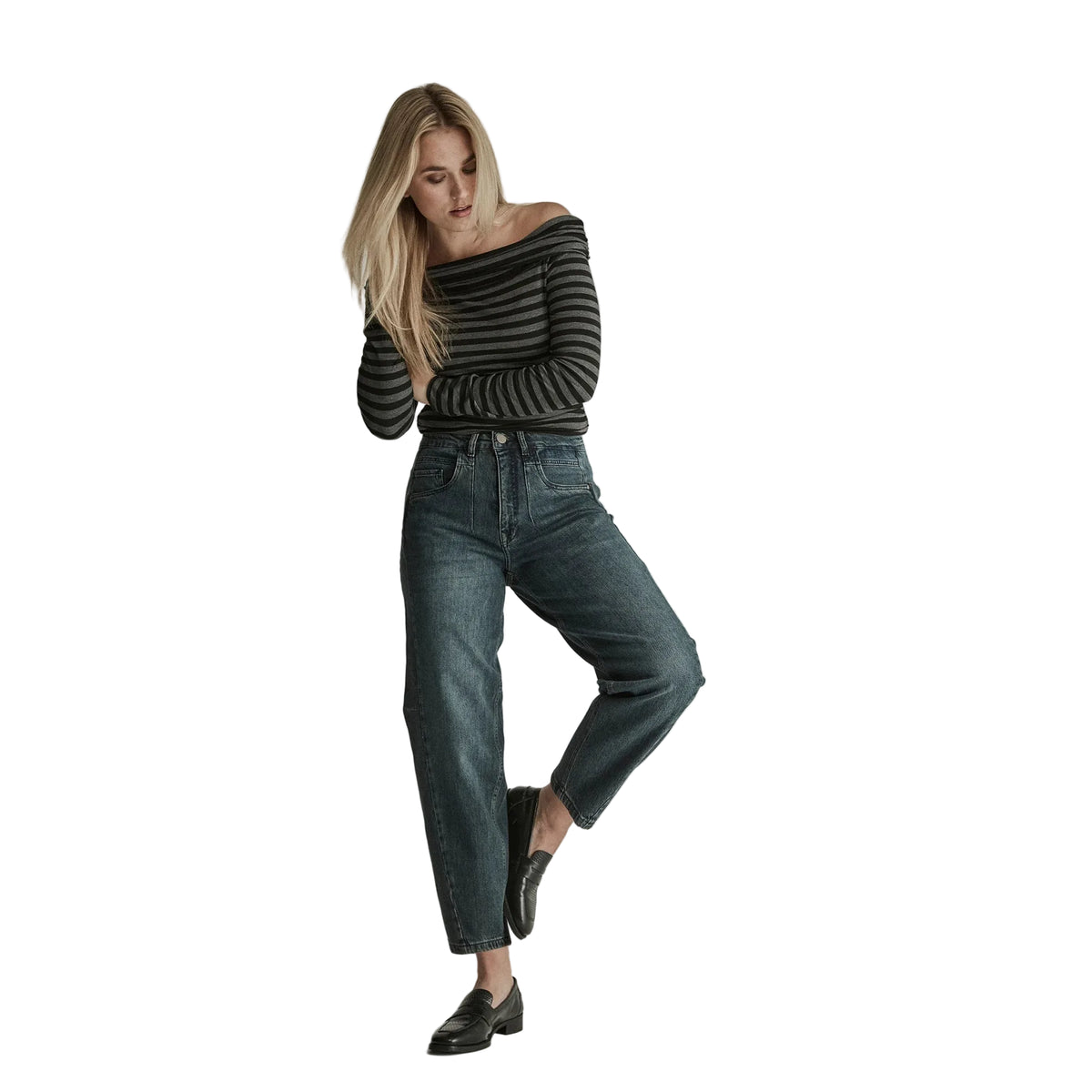 Para Mi blauw/bruine Coco barrel jeans