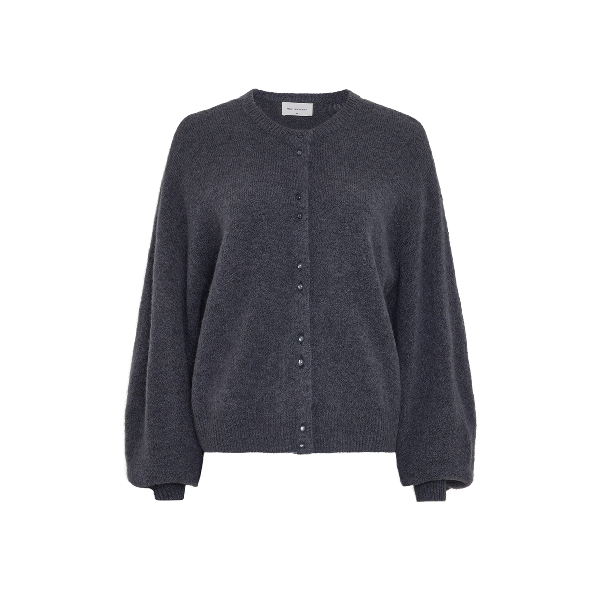 MSCH Copenhagen blauwe gebreid vest met pofmouwen