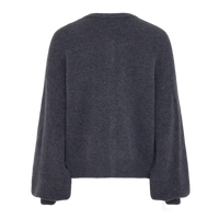 MSCH Copenhagen blauwe gebreid vest met pofmouwen