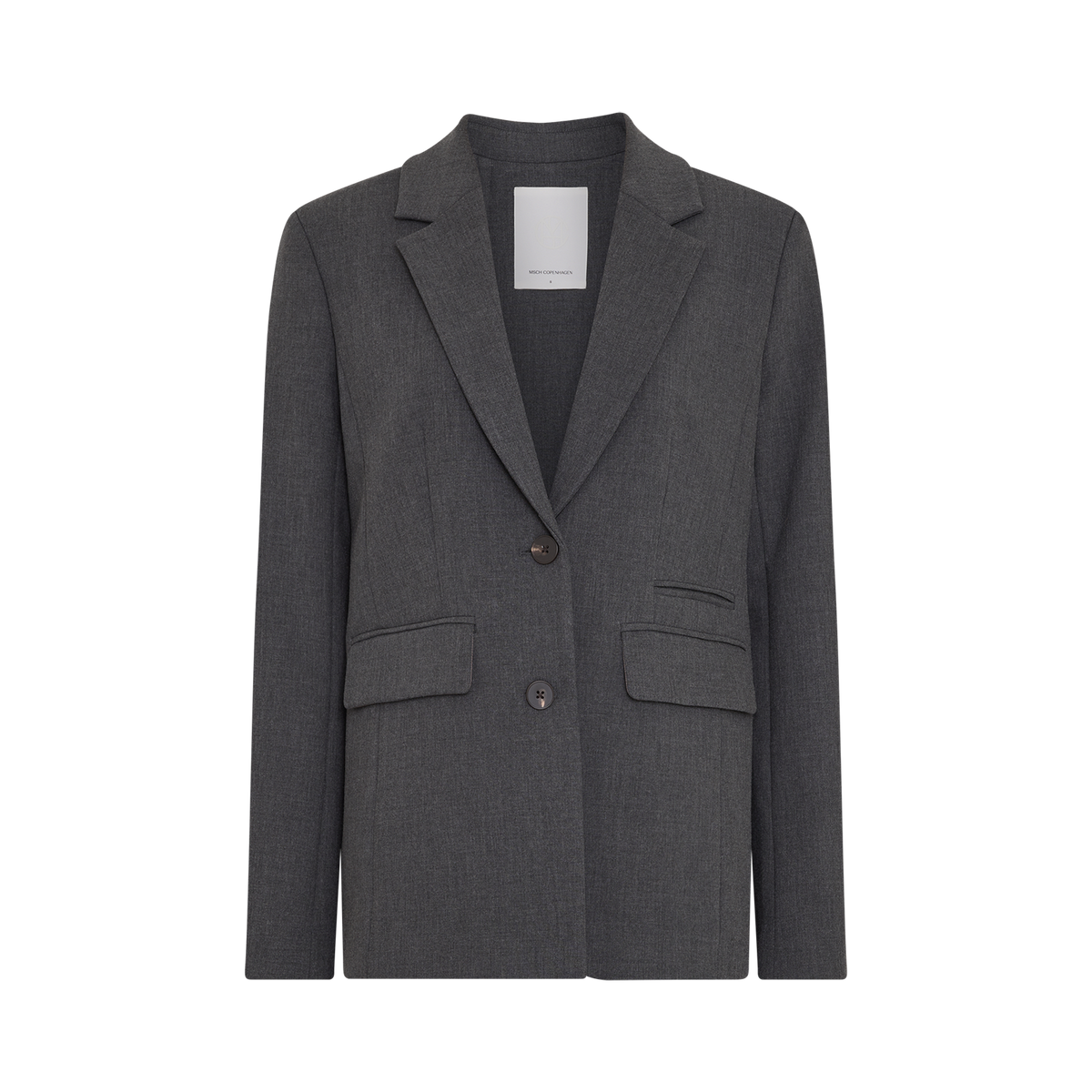 MSCH Copenhagen donkergrijze blazer met overslag op de rug