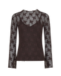 MSCH Copenhagen bruine bloemen mesh top met ondertop