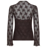MSCH Copenhagen bruine bloemen mesh top met ondertop