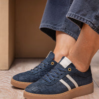 Tango sneaker donkerblauw croco